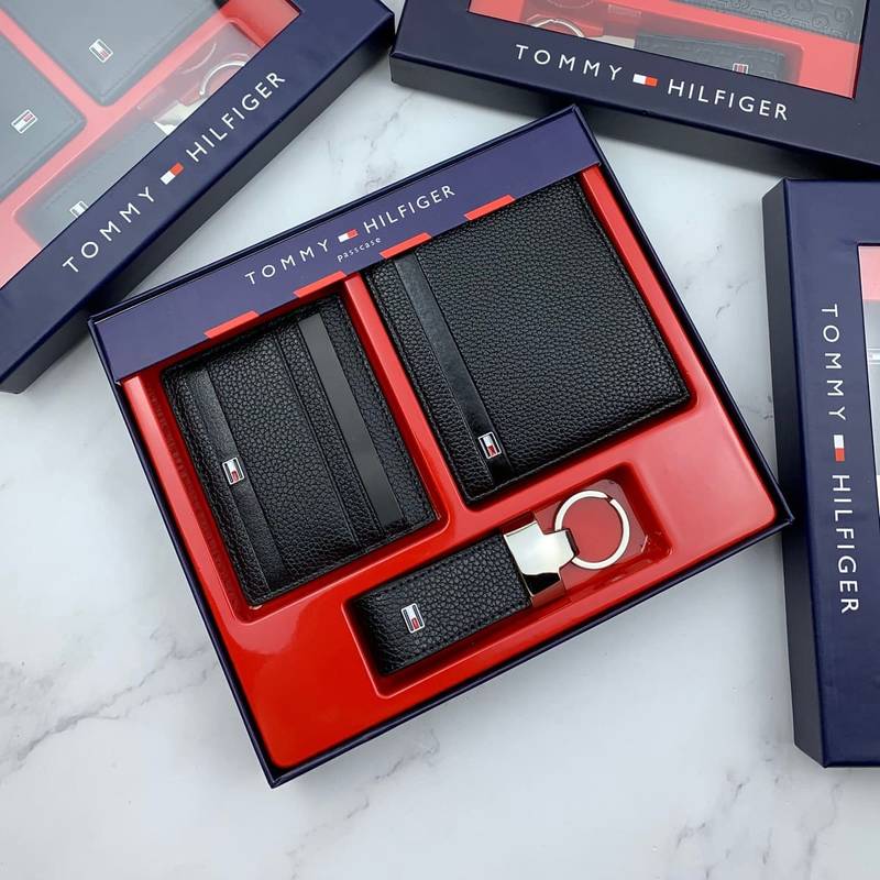 TH Logo Bifold Wallet, Cardholder, and Keychain Set