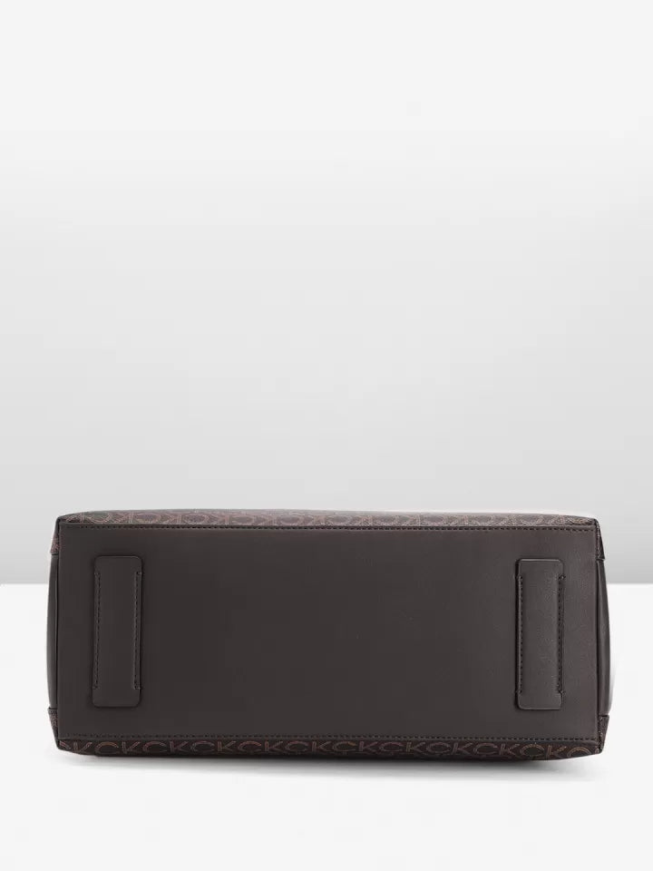 Ck Brand Logo Printed Structured Shoulder Bag