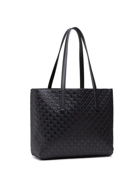 Ck Textured Structured Shoulder Bag