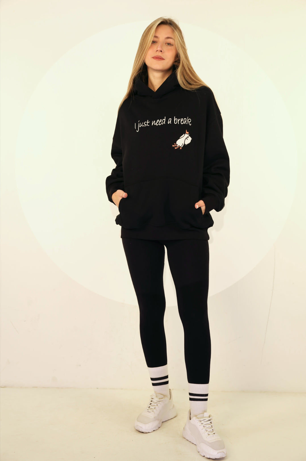 I Need a Break Hoodie in Black